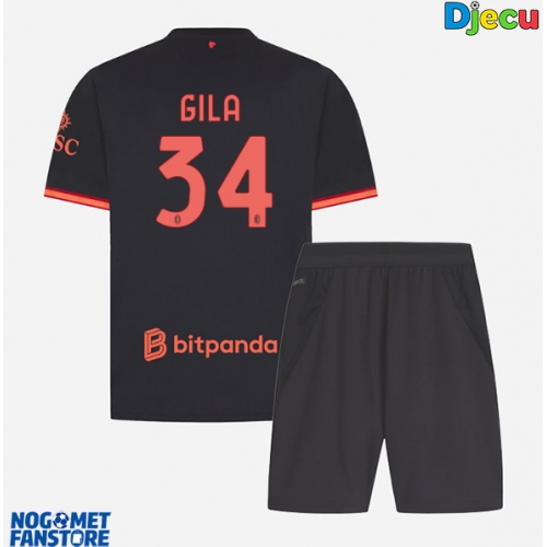 AC Milan Mario Gila #34 Rezervni Dres za djecu 2026-27 Kratak Rukav (+ Kratke hlače)